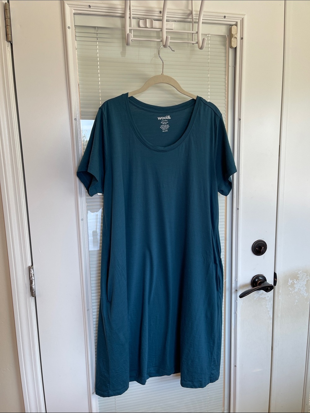 Wool& Teal Scoop Neck Women's Dress